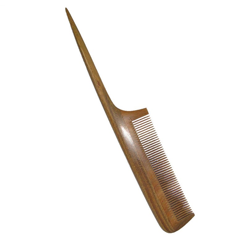 new star tattoo Fine Tooth Comb,New Star Anti-Static Green Sandalwood Rat Tail Comb with Thin and Long Handle - Image 4